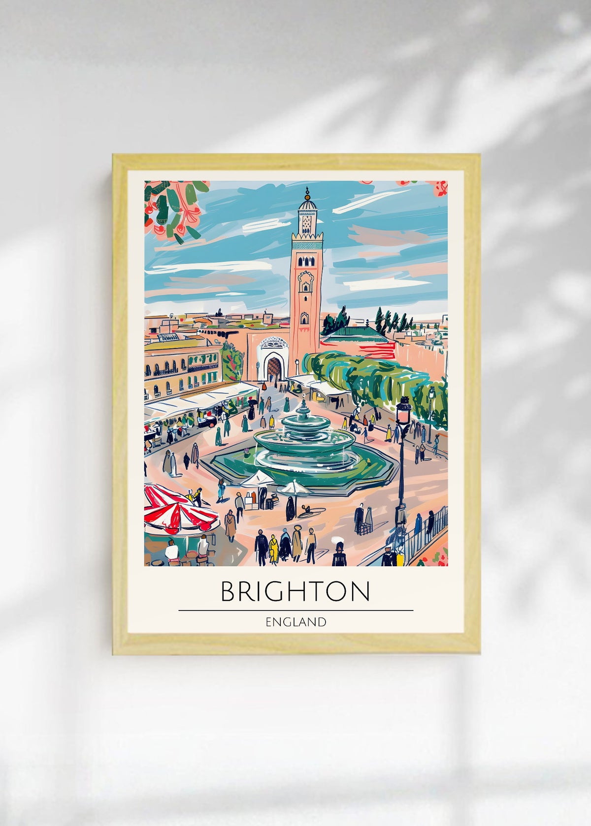 Cuadro Decorativo Travel, Brighton, Inglaterra, Ilustración Plaza