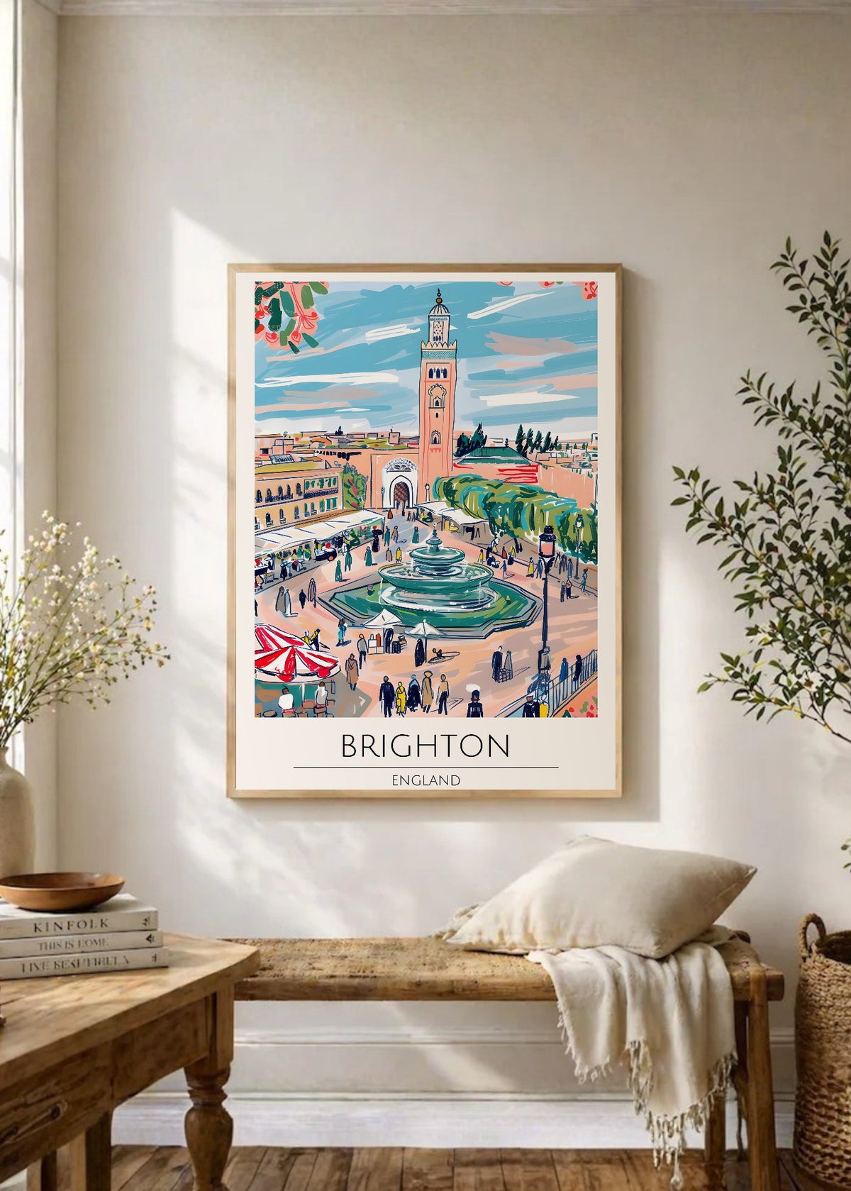 Cuadro Decorativo Travel, Brighton, Inglaterra, Ilustración Plaza