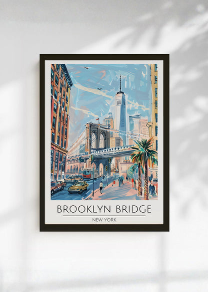 Cuadro Decorativo Travel, Brooklyn Bridge Nueva York, Ilustración