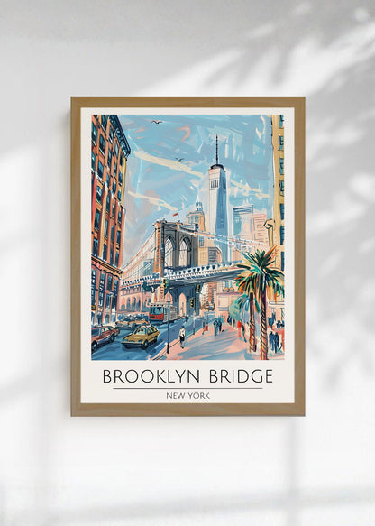 Cuadro Decorativo Travel, Brooklyn Bridge Nueva York, Ilustración