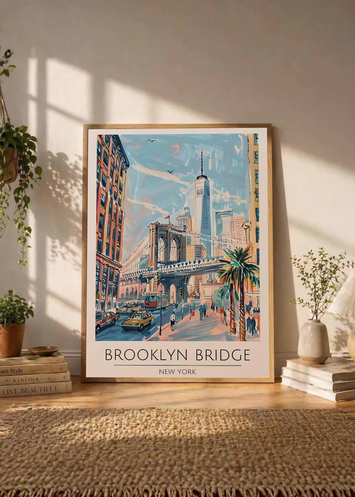 Cuadro Decorativo Travel, Brooklyn Bridge Nueva York, Ilustración