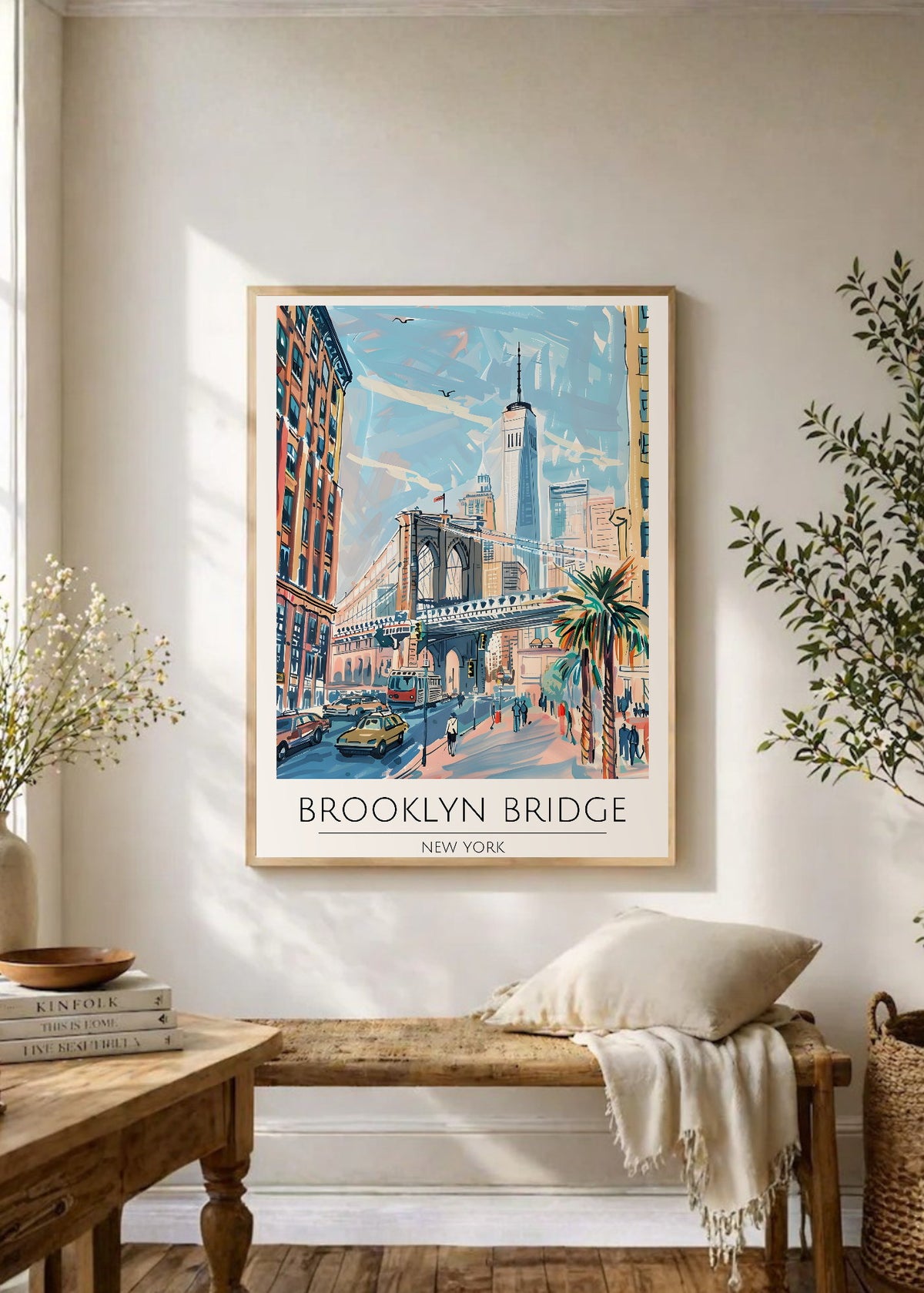 Cuadro Decorativo Travel, Brooklyn Bridge Nueva York, Ilustración