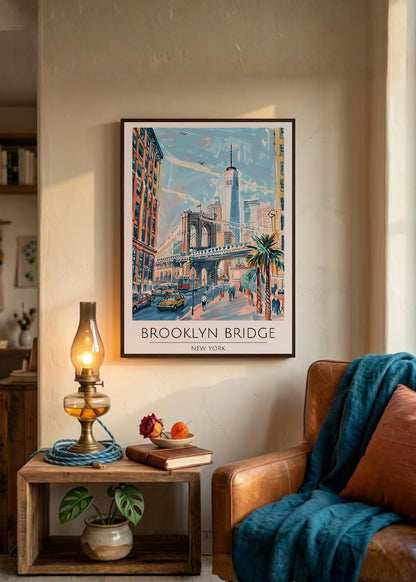 Cuadro Decorativo Travel, Brooklyn Bridge Nueva York, Ilustración