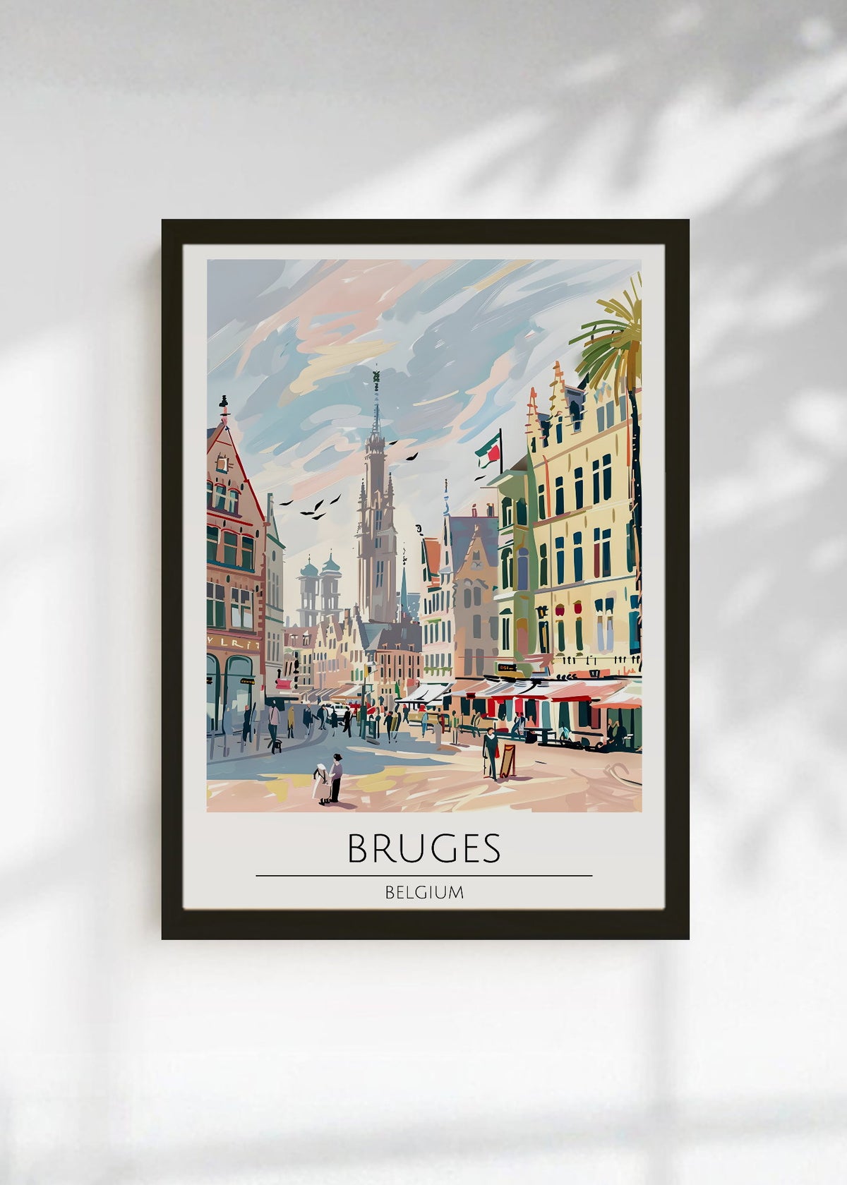 Cuadro Decorativo Travel, Brujas, Bélgica, Ilustración Ciudad