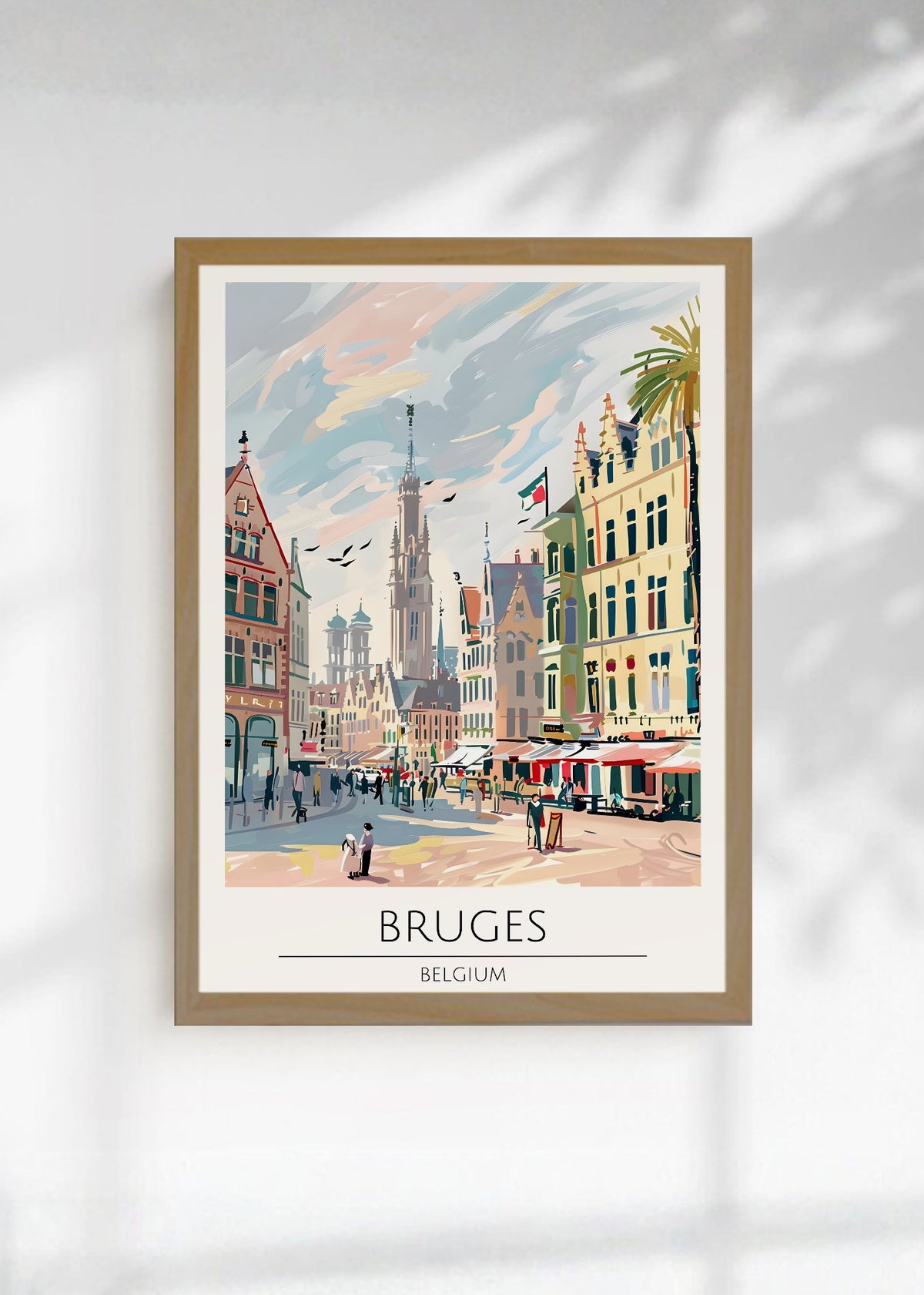 Cuadro Decorativo Travel, Brujas, Bélgica, Ilustración Ciudad