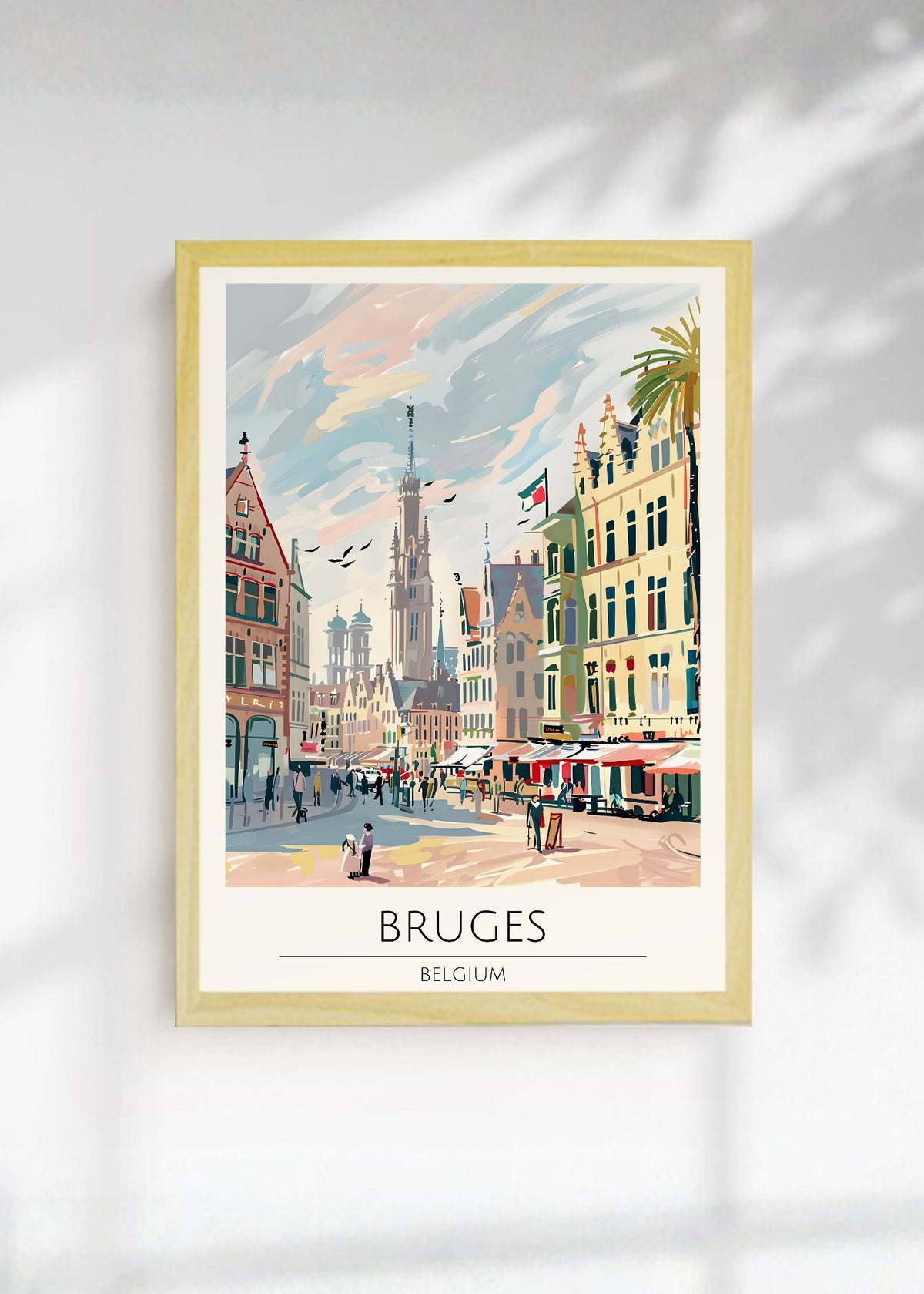 Cuadro Decorativo Travel, Brujas, Bélgica, Ilustración Ciudad