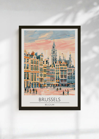 Cuadro Decorativo Travel, Bruselas, Bélgica, Ilustración Gran Plaza