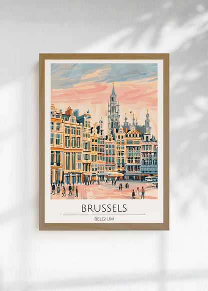Cuadro Decorativo Travel, Bruselas, Bélgica, Ilustración Gran Plaza
