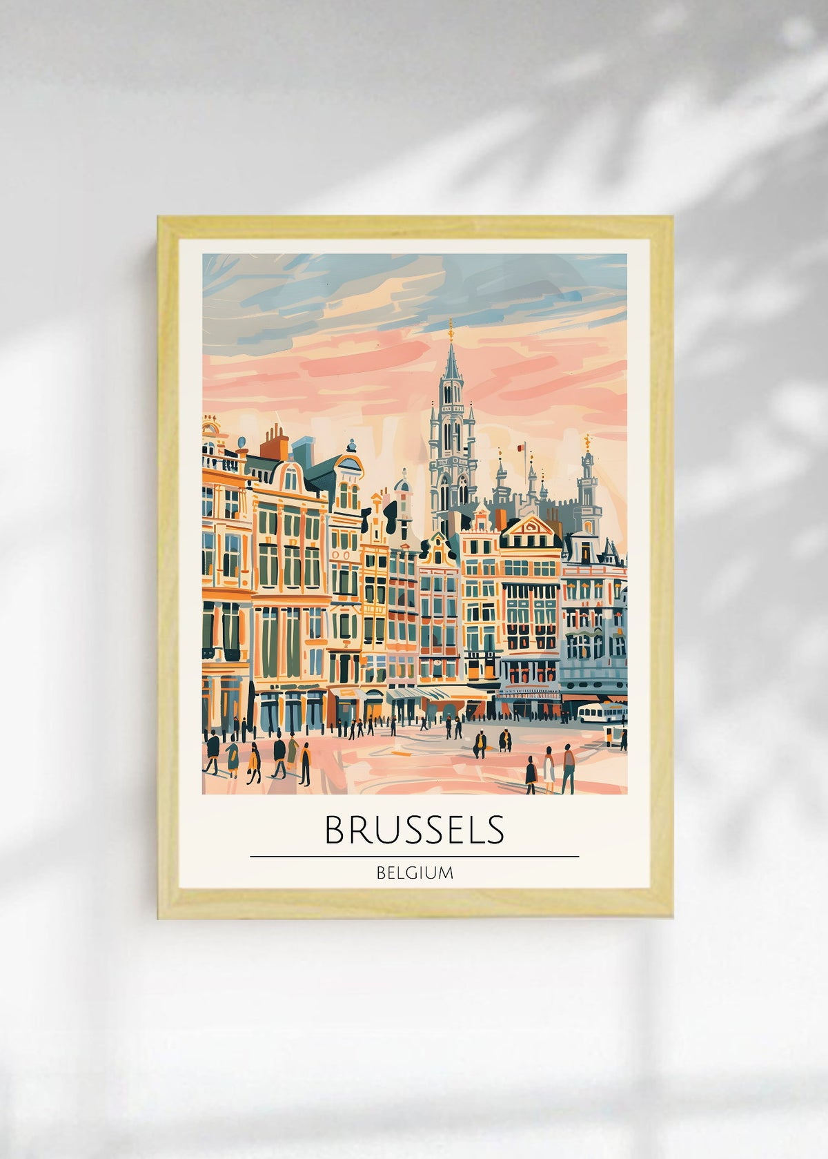 Cuadro Decorativo Travel, Bruselas, Bélgica, Ilustración Gran Plaza