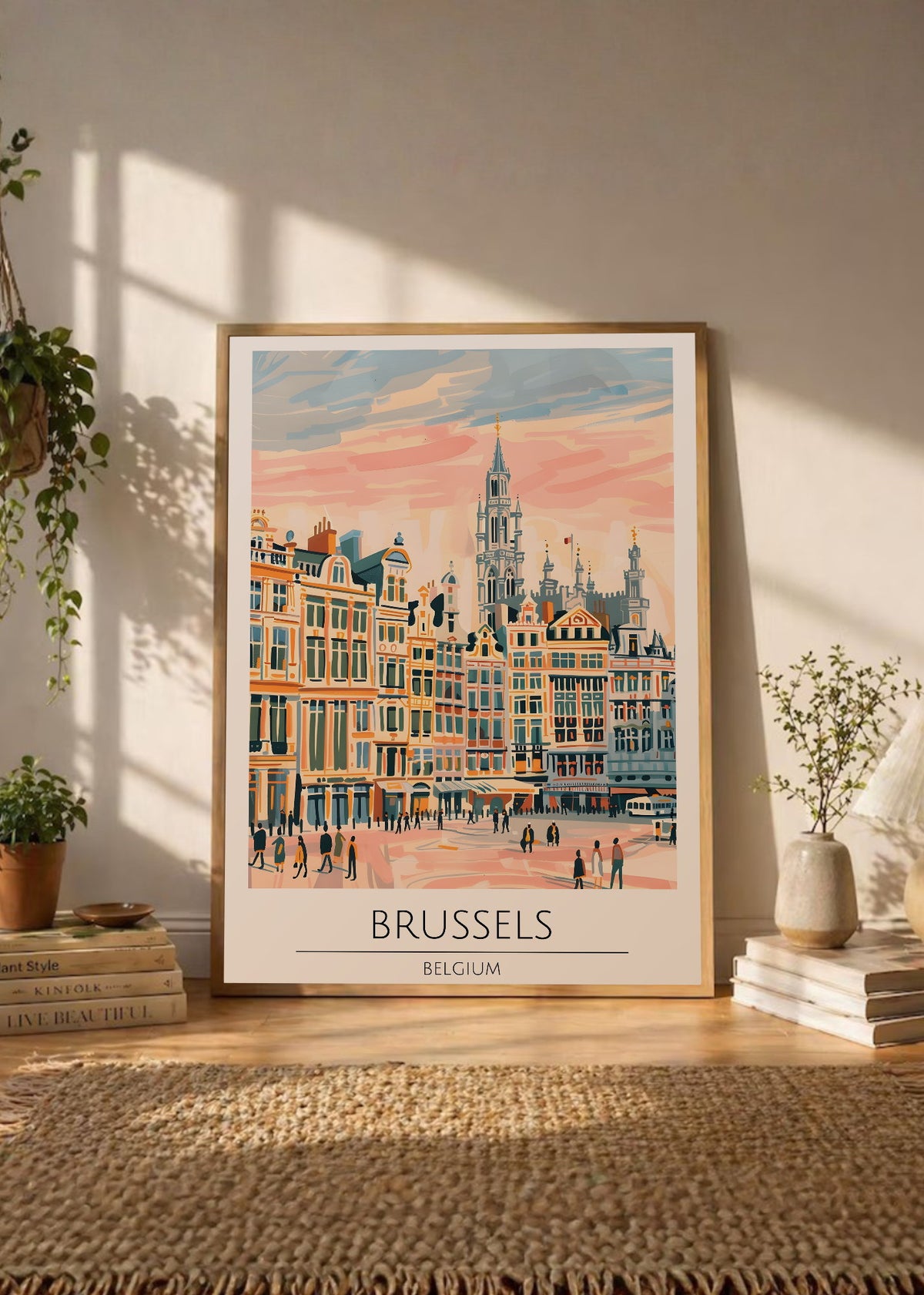Cuadro Decorativo Travel, Bruselas, Bélgica, Ilustración Gran Plaza