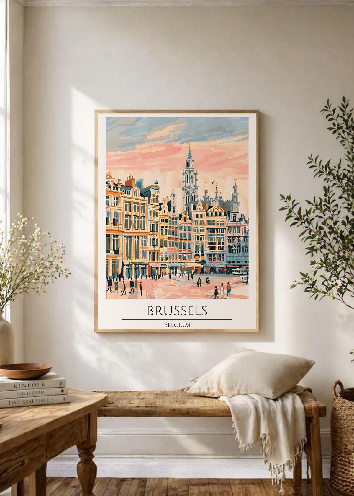 Cuadro Decorativo Travel, Bruselas, Bélgica, Ilustración Gran Plaza