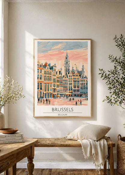 Cuadro Decorativo Travel, Bruselas, Bélgica, Ilustración Gran Plaza