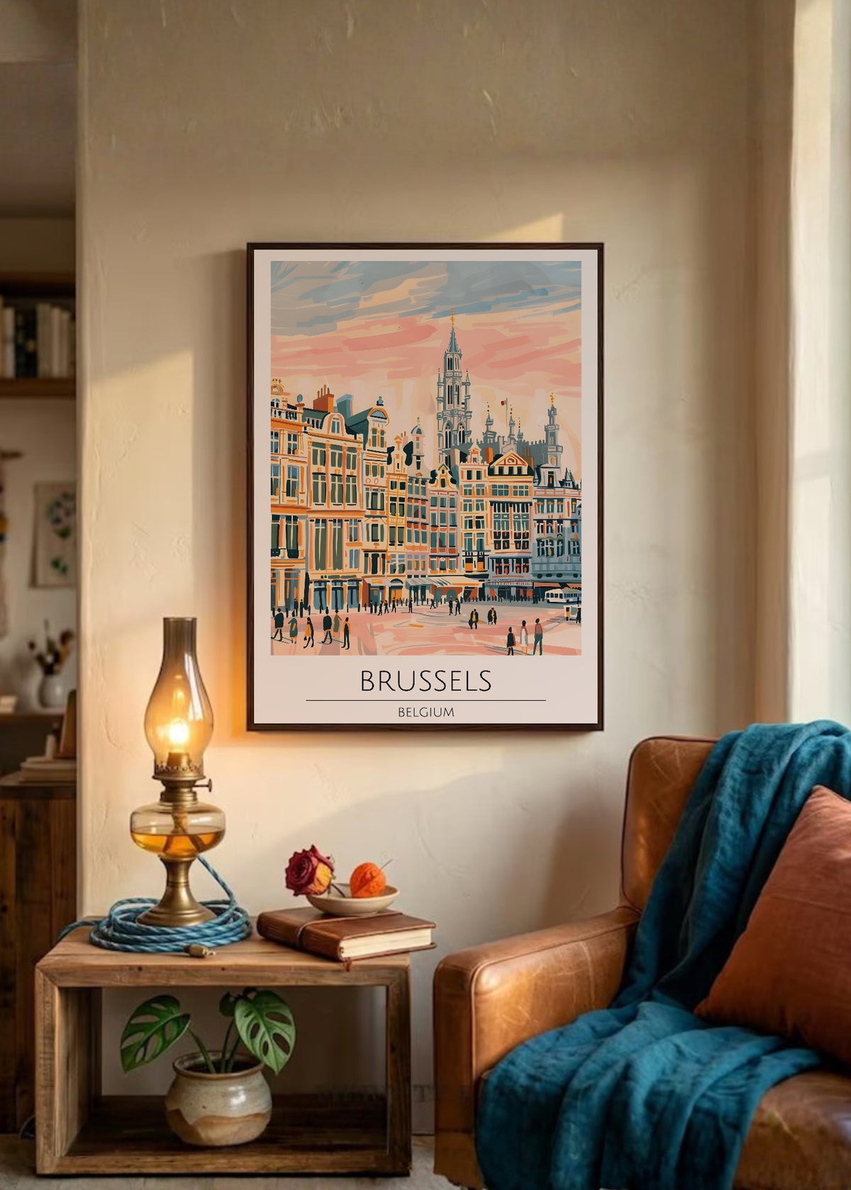 Cuadro Decorativo Travel, Bruselas, Bélgica, Ilustración Gran Plaza