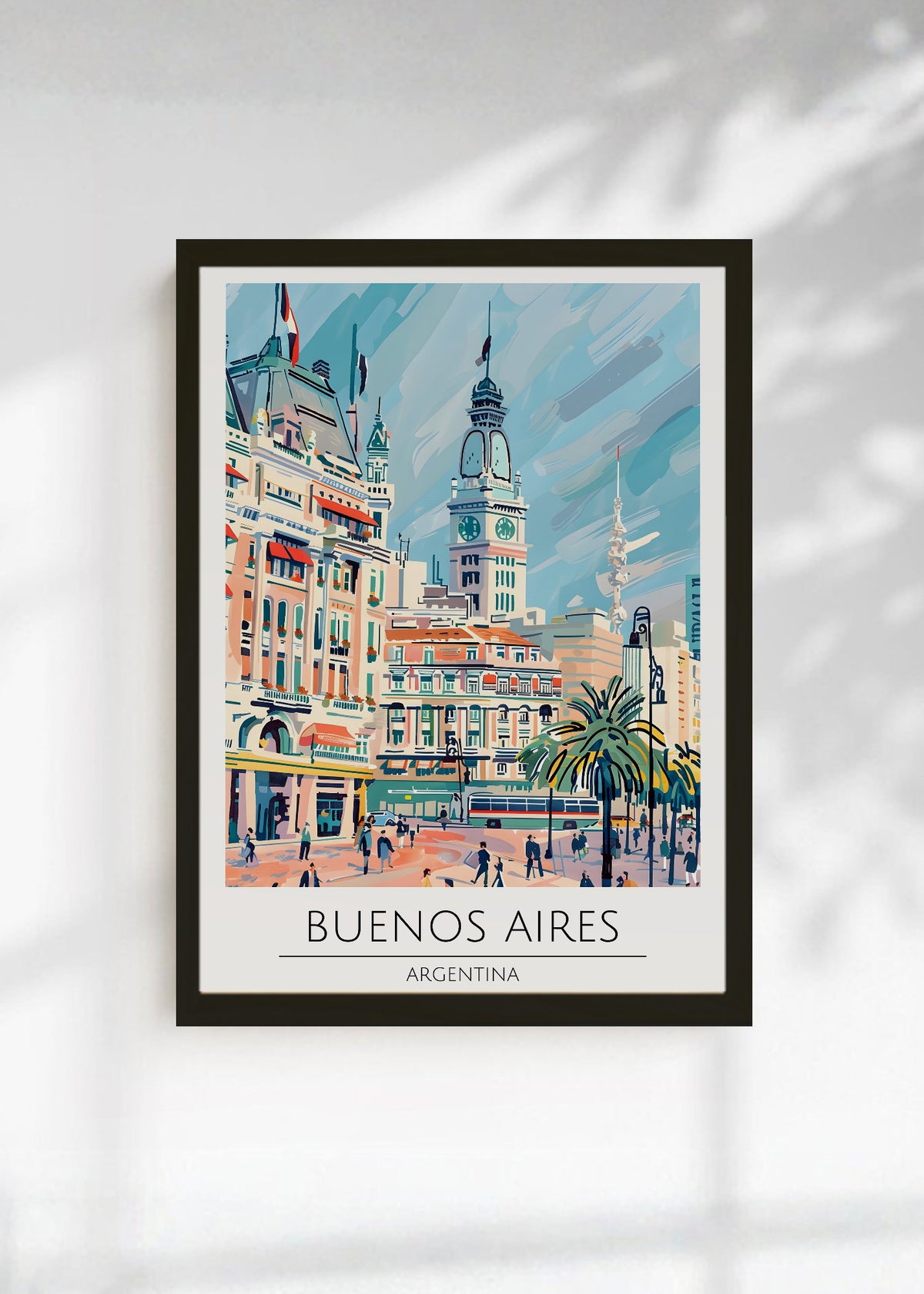 Cuadro Decorativo Travel, Buenos Aires, Argentina, Ilustración Ciudad