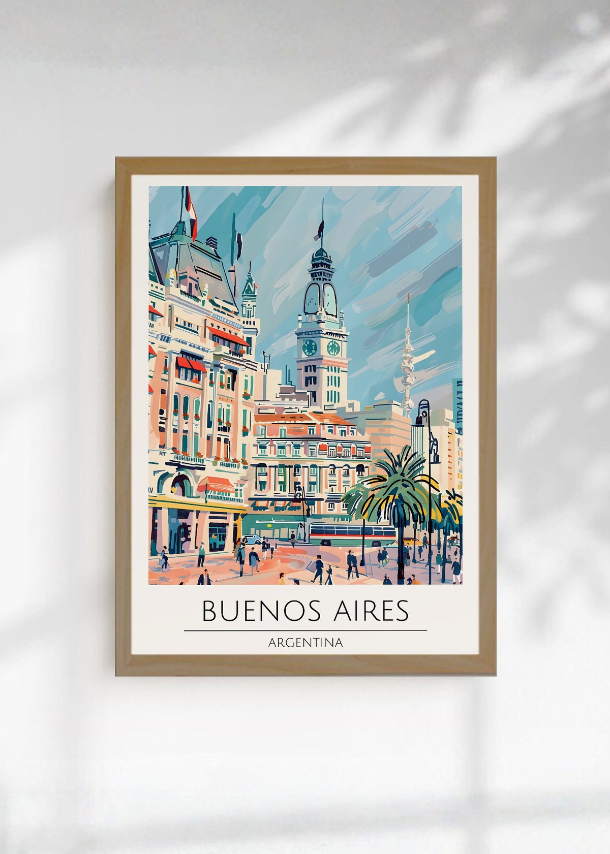 Cuadro Decorativo Travel, Buenos Aires, Argentina, Ilustración Ciudad