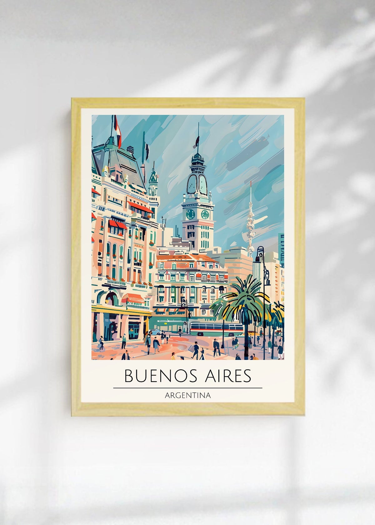 Cuadro Decorativo Travel, Buenos Aires, Argentina, Ilustración Ciudad
