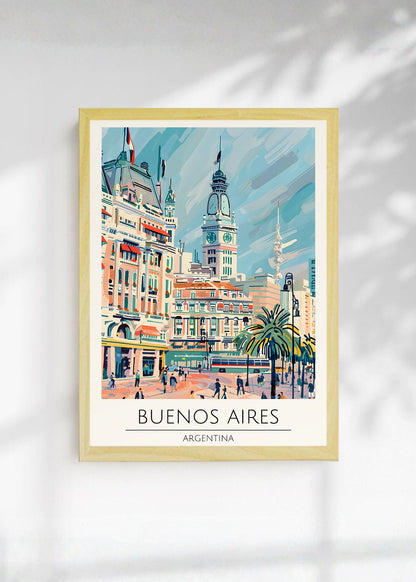 Cuadro Decorativo Travel, Buenos Aires, Argentina, Ilustración Ciudad