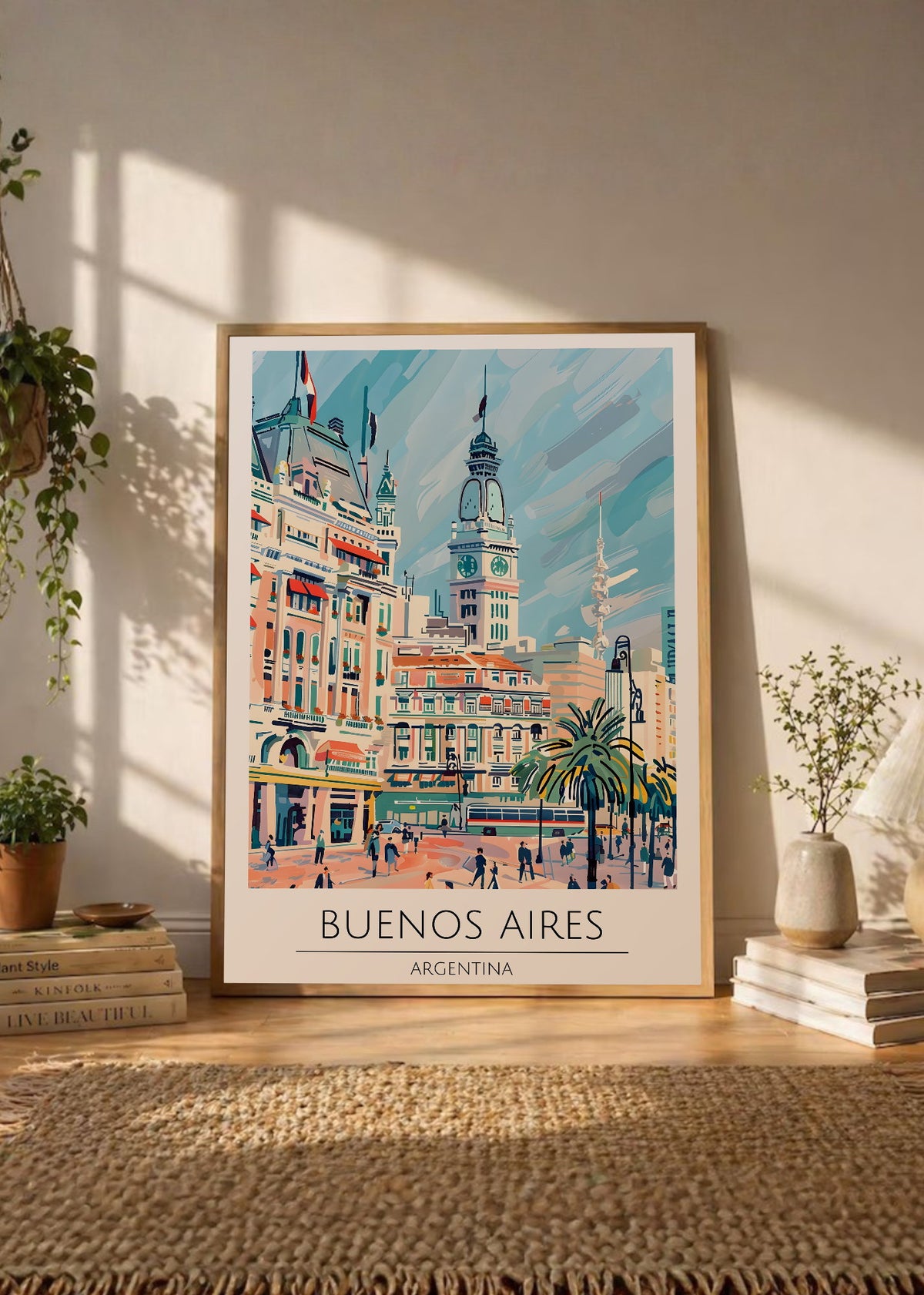 Cuadro Decorativo Travel, Buenos Aires, Argentina, Ilustración Ciudad