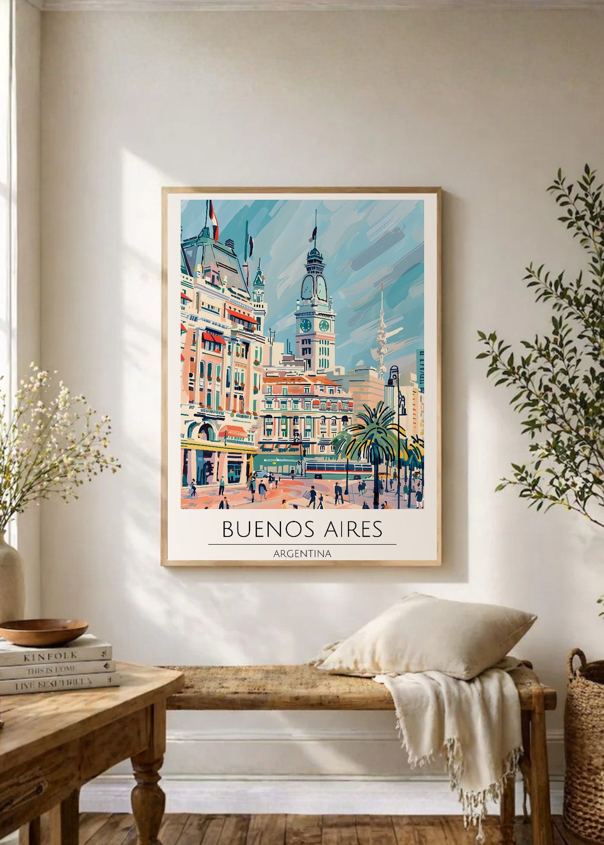 Cuadro Decorativo Travel, Buenos Aires, Argentina, Ilustración Ciudad