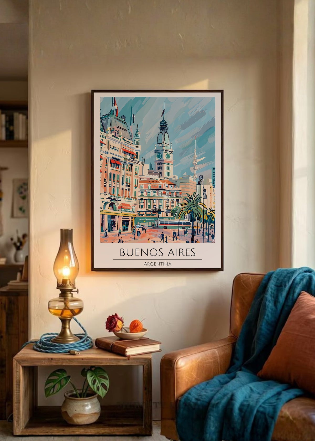 Cuadro Decorativo Travel, Buenos Aires, Argentina, Ilustración Ciudad