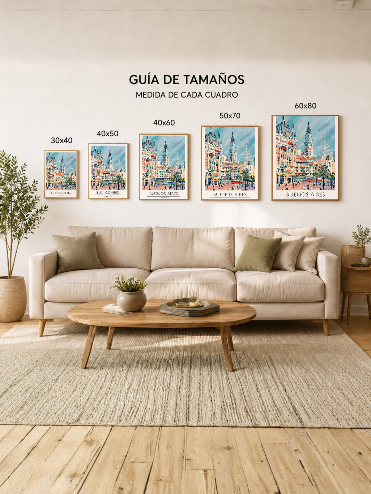 Cuadro Decorativo Travel, Buenos Aires, Argentina, Ilustración Ciudad