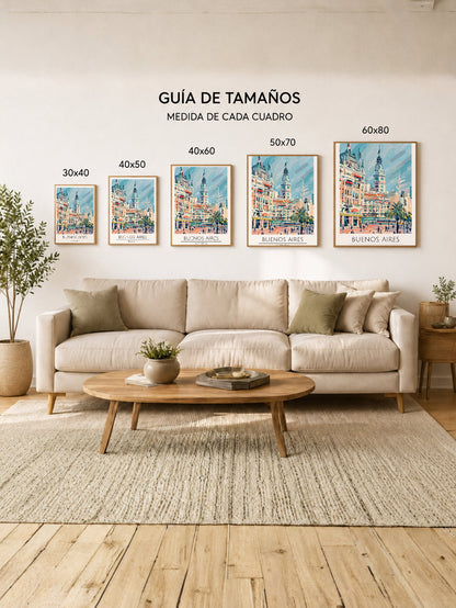 Cuadro Decorativo Travel, Buenos Aires, Argentina, Ilustración Ciudad