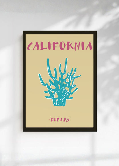 Cuadro Decorativo Travel, California USA, Coral Durazno
