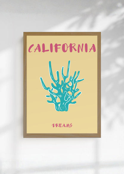 Cuadro Decorativo Travel, California USA, Coral Durazno