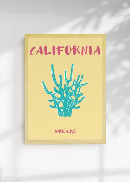 Cuadro Decorativo Travel, California USA, Coral Durazno