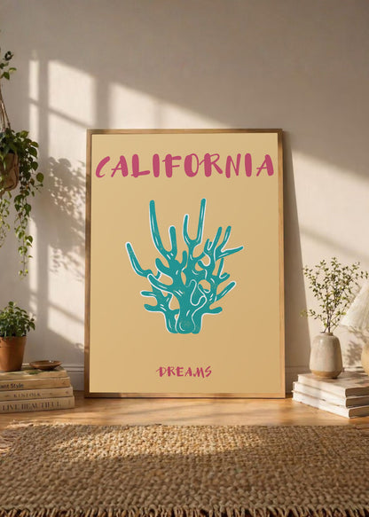 Cuadro Decorativo Travel, California USA, Coral Durazno
