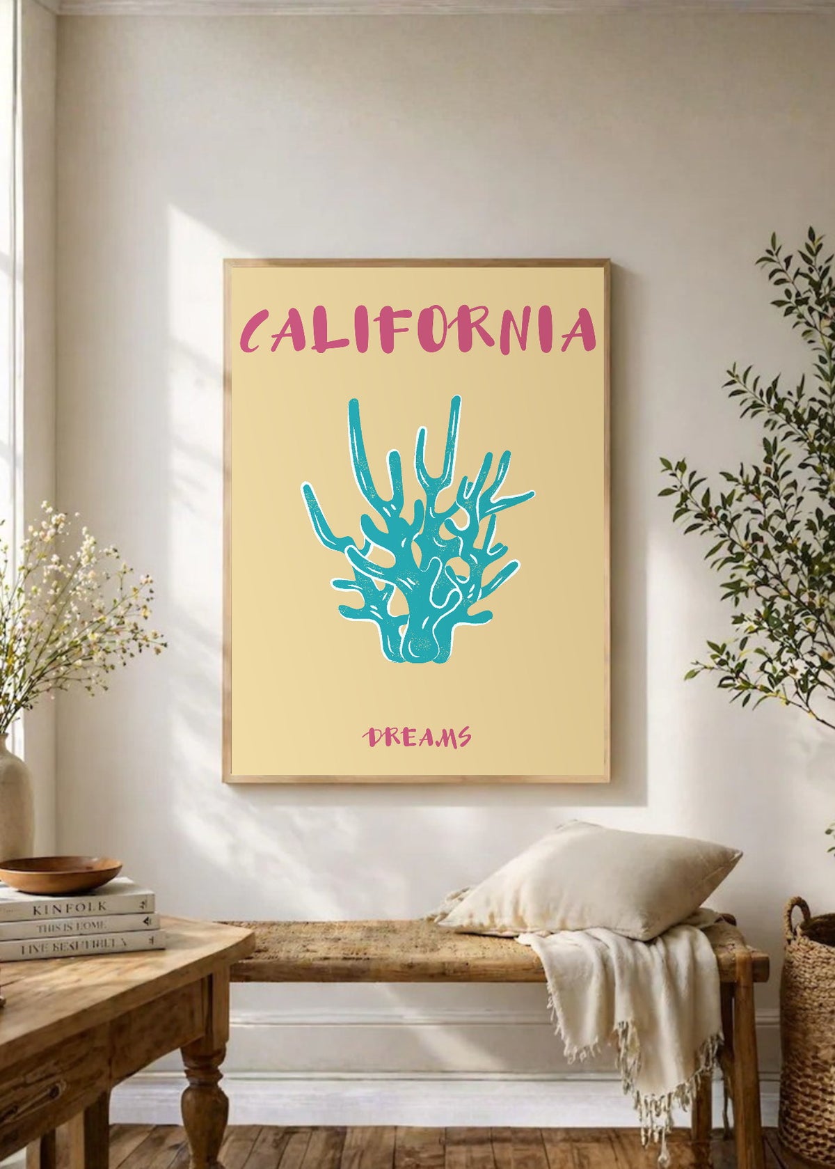 Cuadro Decorativo Travel, California USA, Coral Durazno
