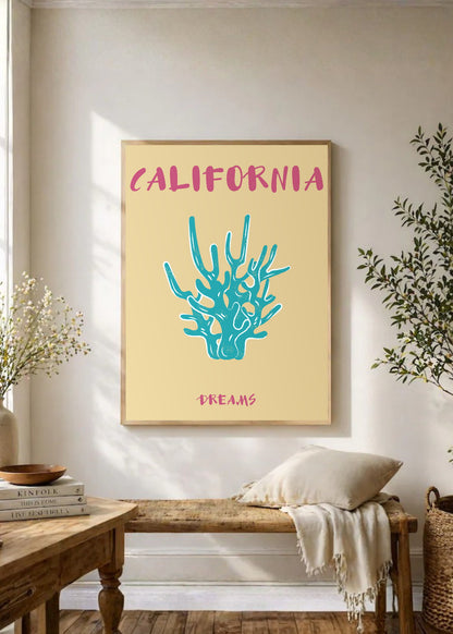 Cuadro Decorativo Travel, California USA, Coral Durazno