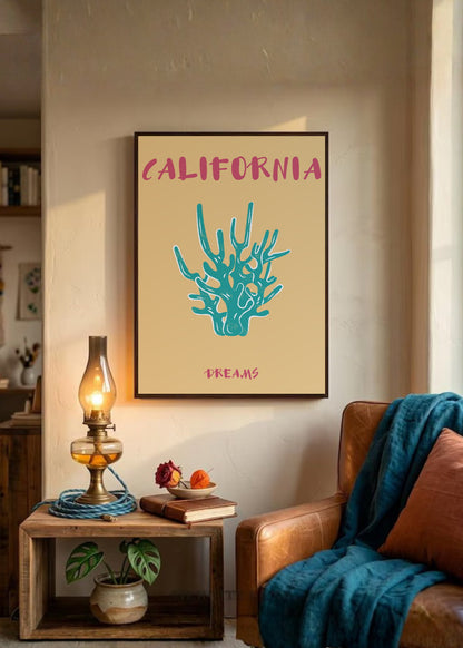 Cuadro Decorativo Travel, California USA, Coral Durazno