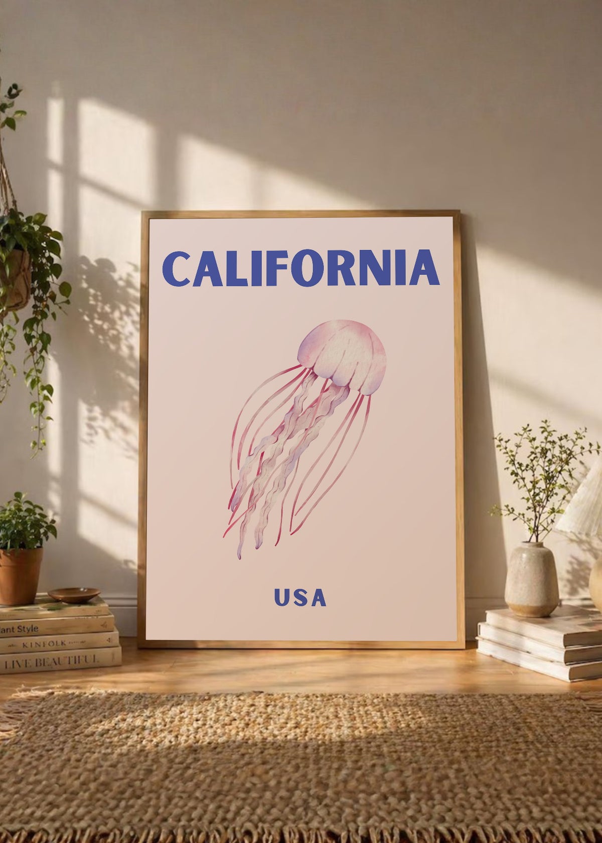 Cuadro Decorativo Travel, California USA, Medusa Rosa