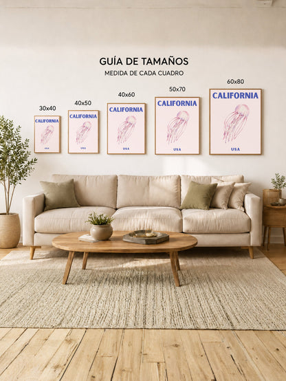 Cuadro Decorativo Travel, California USA, Medusa Rosa