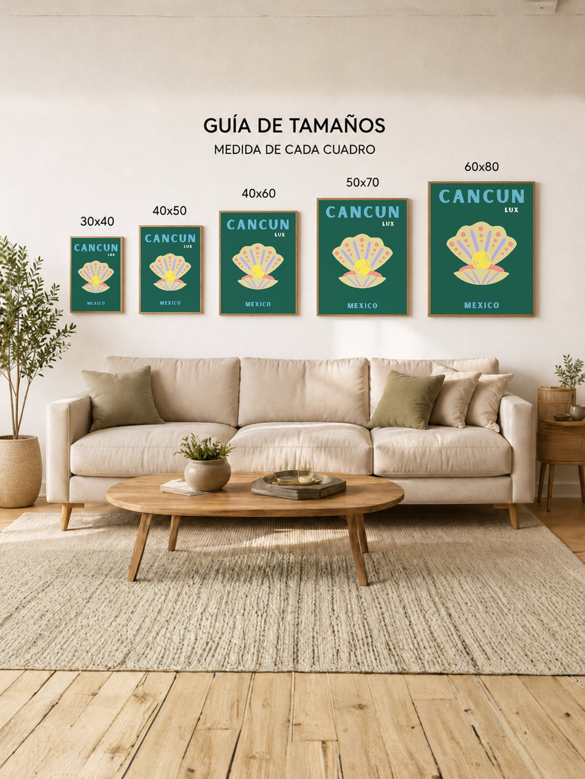 Cuadro Decorativo Travel, Cancún, México, Ostra Verde Oscuro