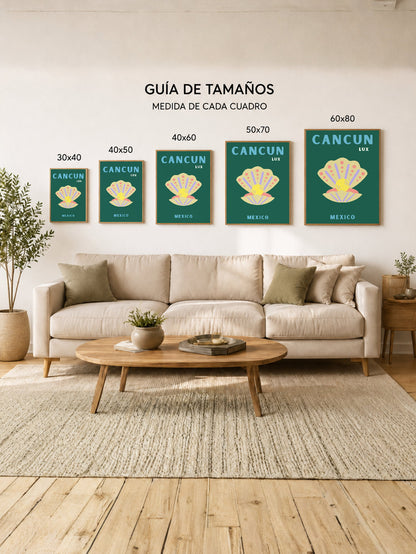 Cuadro Decorativo Travel, Cancún, México, Ostra Verde Oscuro