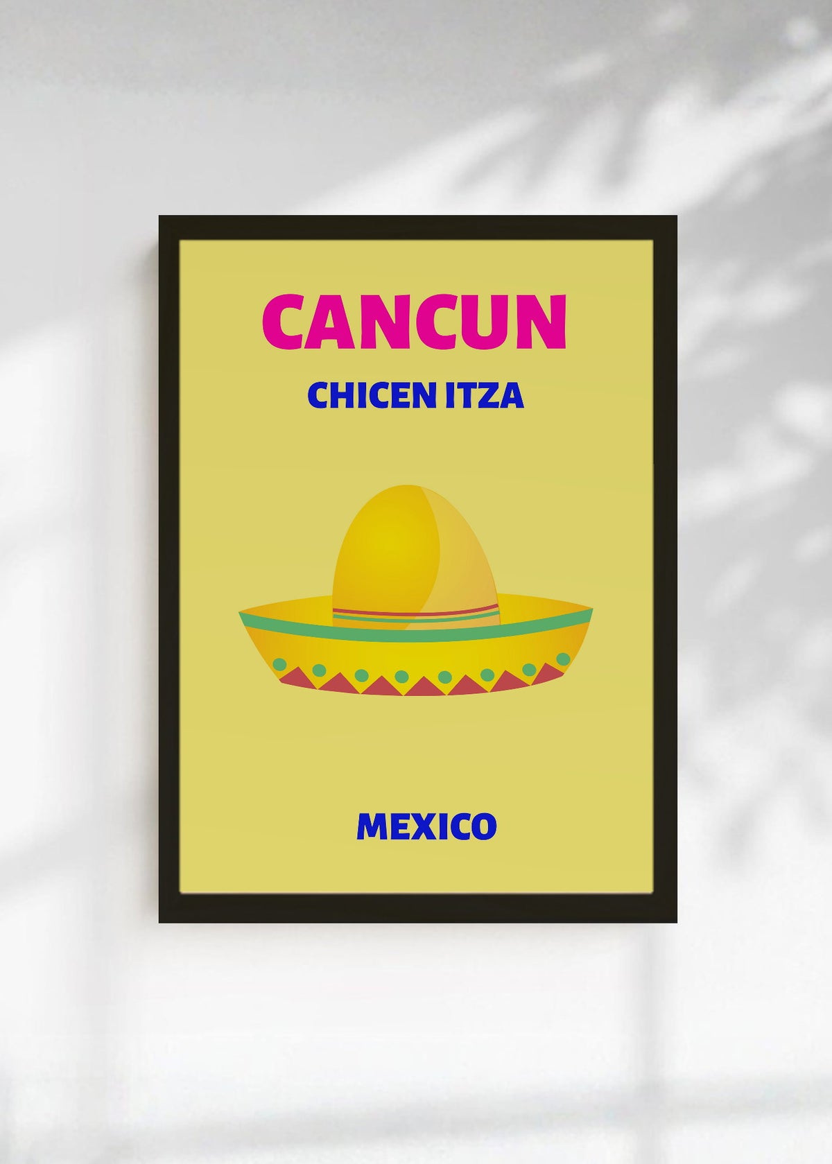 Cuadro Decorativo Travel, Cancún, México, Sombrero Amarillo