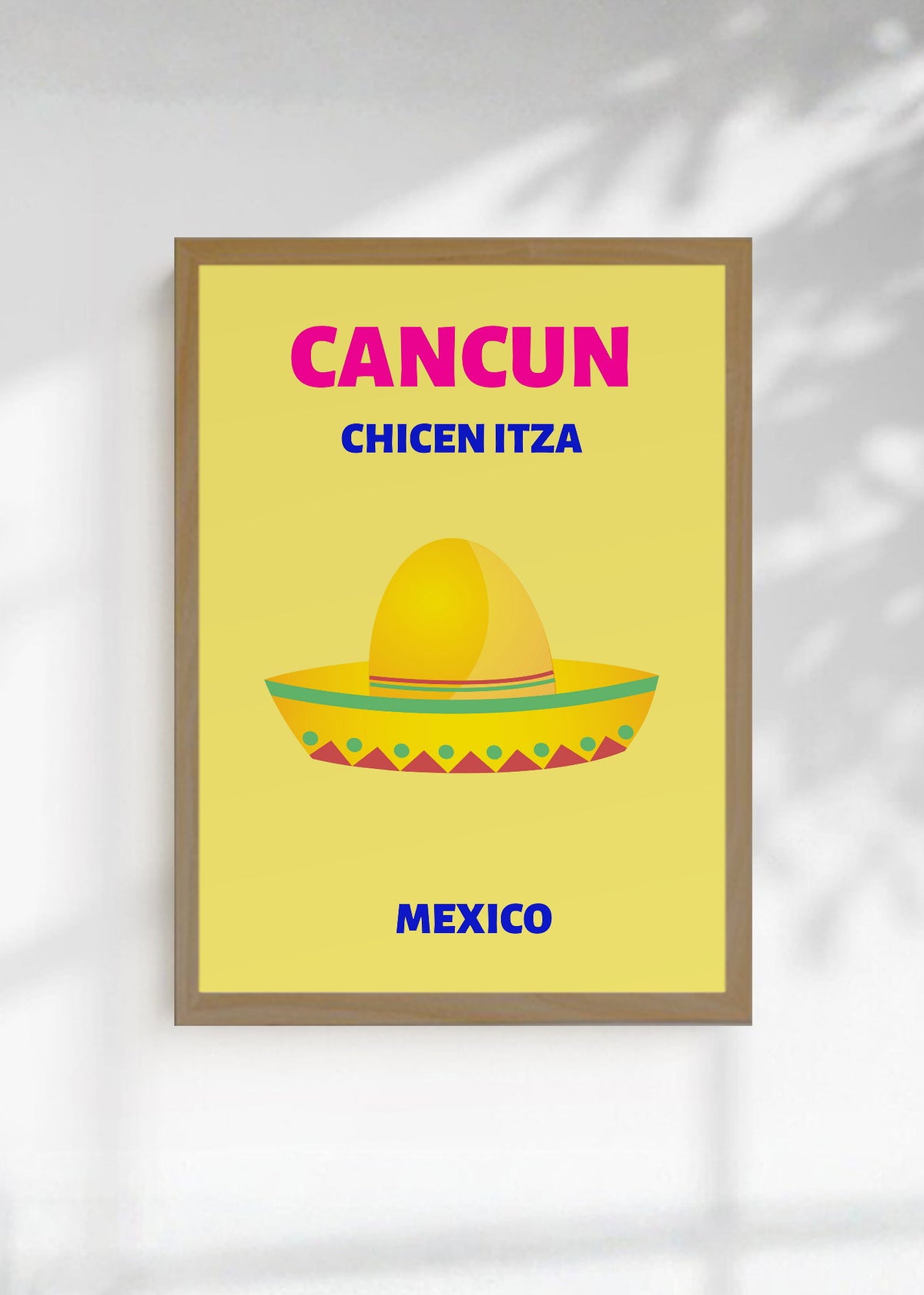 Cuadro Decorativo Travel, Cancún, México, Sombrero Amarillo