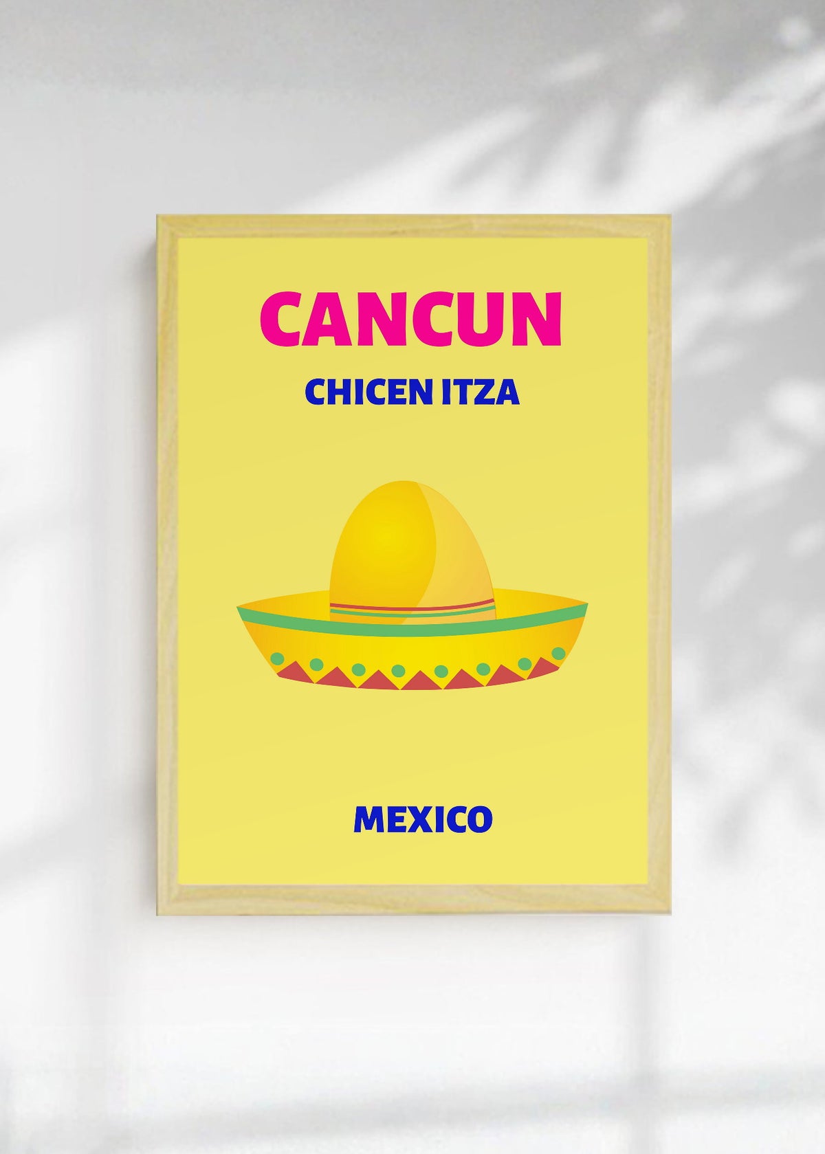 Cuadro Decorativo Travel, Cancún, México, Sombrero Amarillo