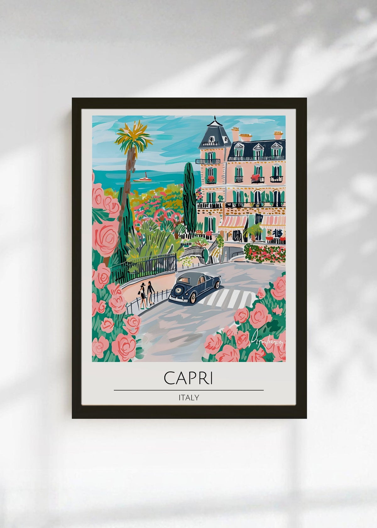 Cuadro Decorativo Travel, Capri, Italia, Ilustración Costa