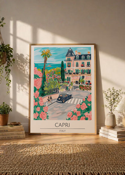 Cuadro Decorativo Travel, Capri, Italia, Ilustración Costa