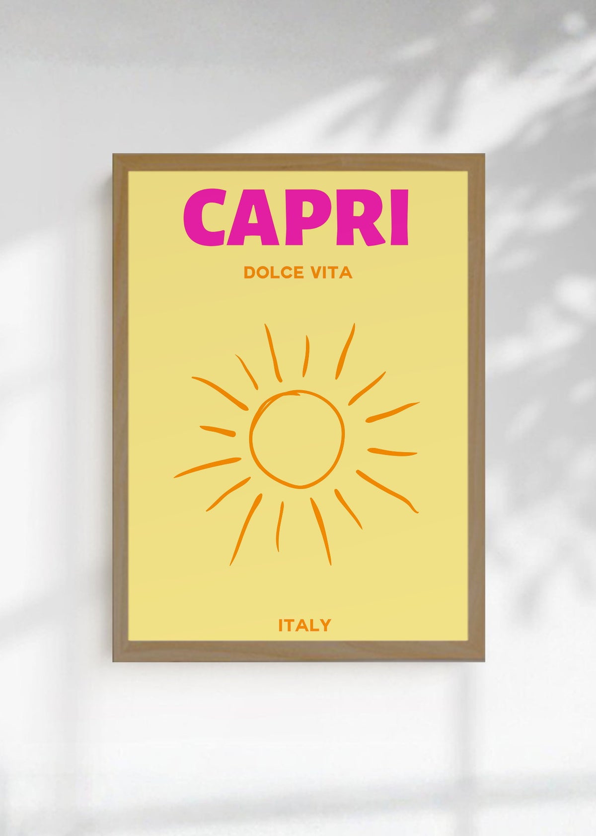 Cuadro Decorativo Travel, Capri, Italia, Sol Amarillo
