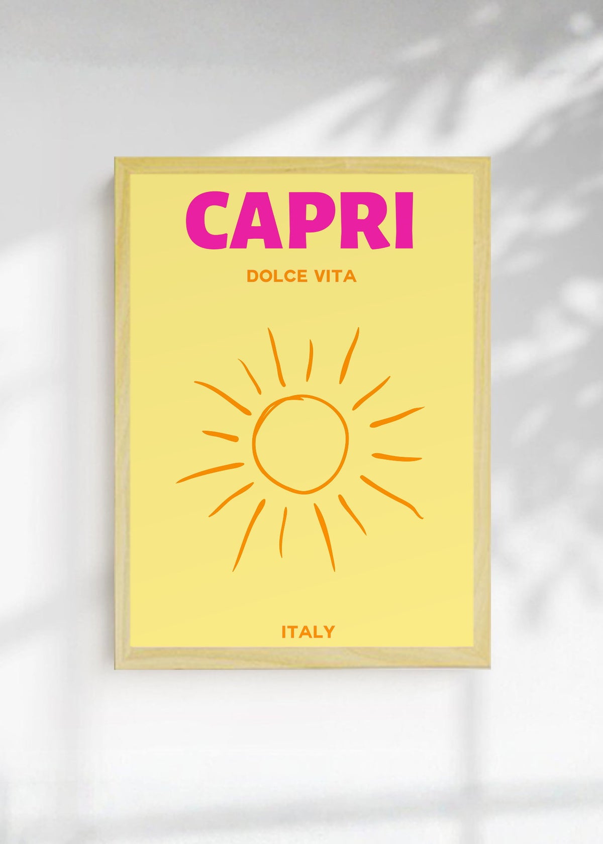 Cuadro Decorativo Travel, Capri, Italia, Sol Amarillo