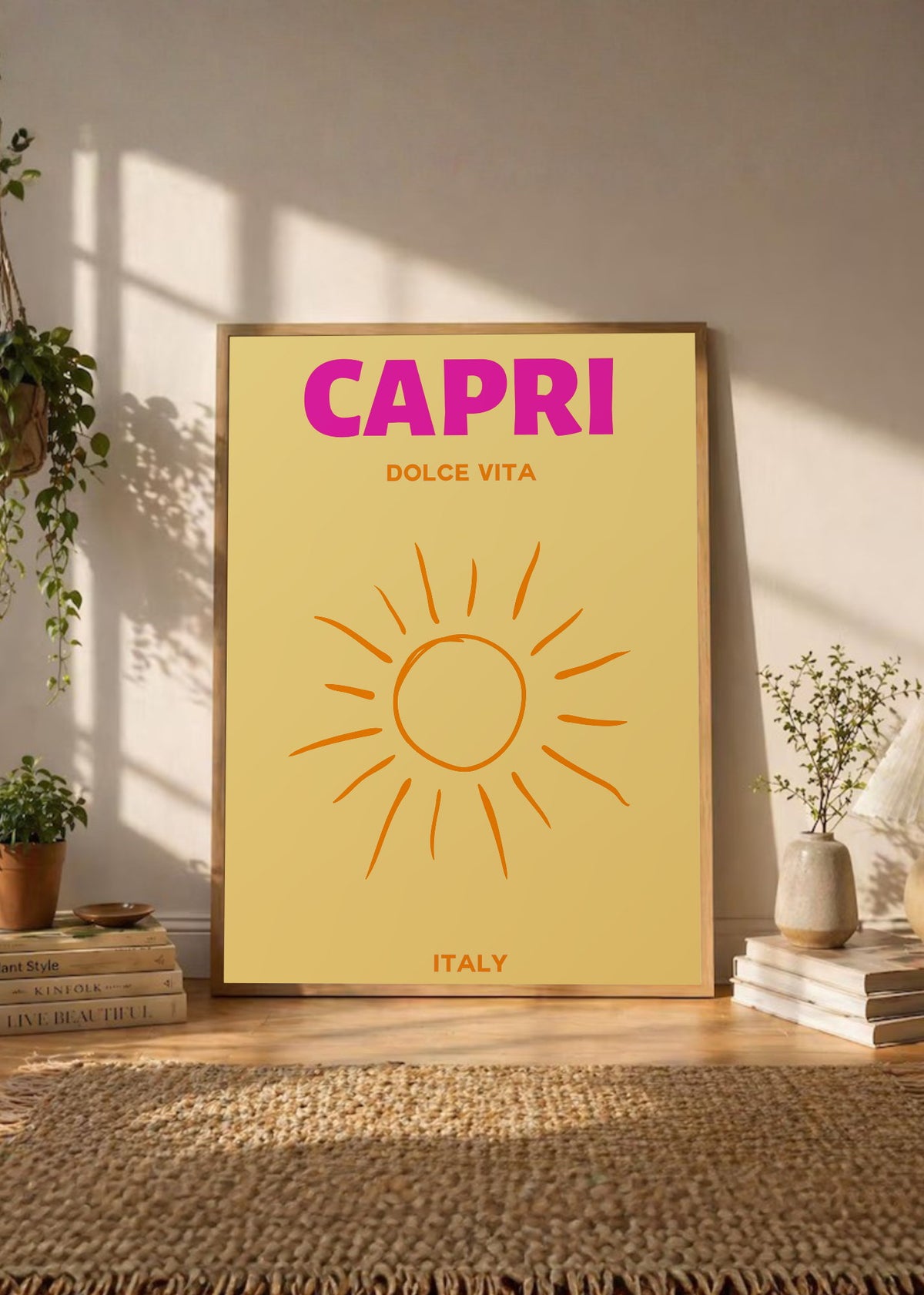 Cuadro Decorativo Travel, Capri, Italia, Sol Amarillo