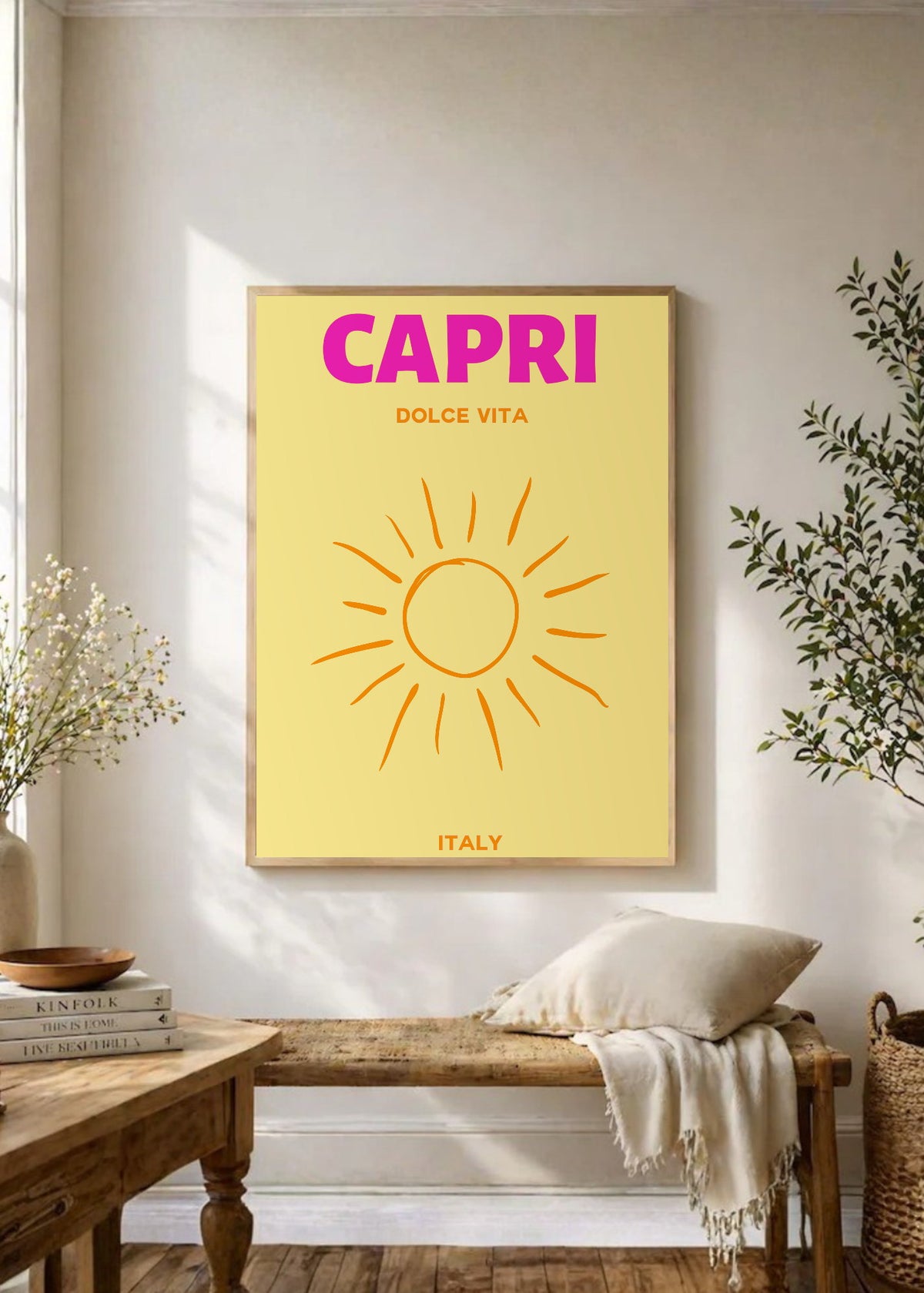 Cuadro Decorativo Travel, Capri, Italia, Sol Amarillo