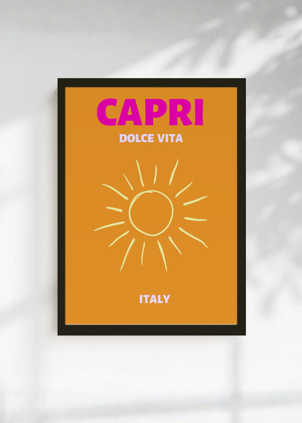 Cuadro Decorativo Travel, Capri, Italia, Sol Naranja