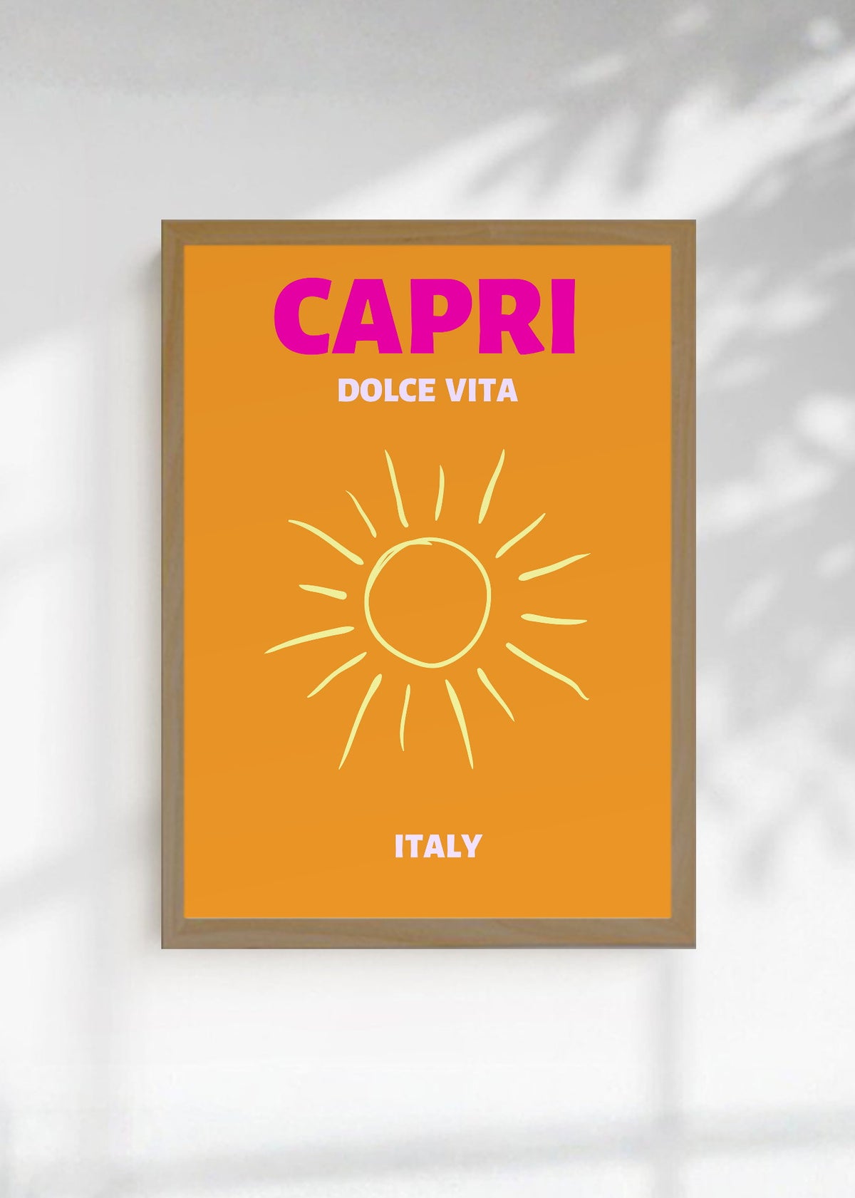 Cuadro Decorativo Travel, Capri, Italia, Sol Naranja