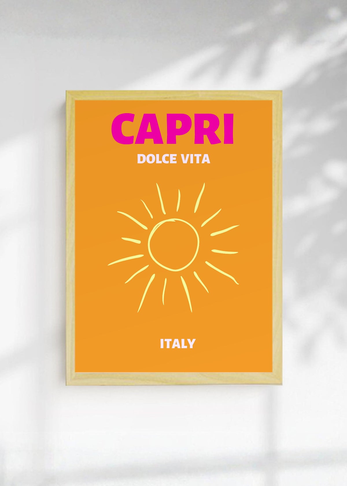 Cuadro Decorativo Travel, Capri, Italia, Sol Naranja