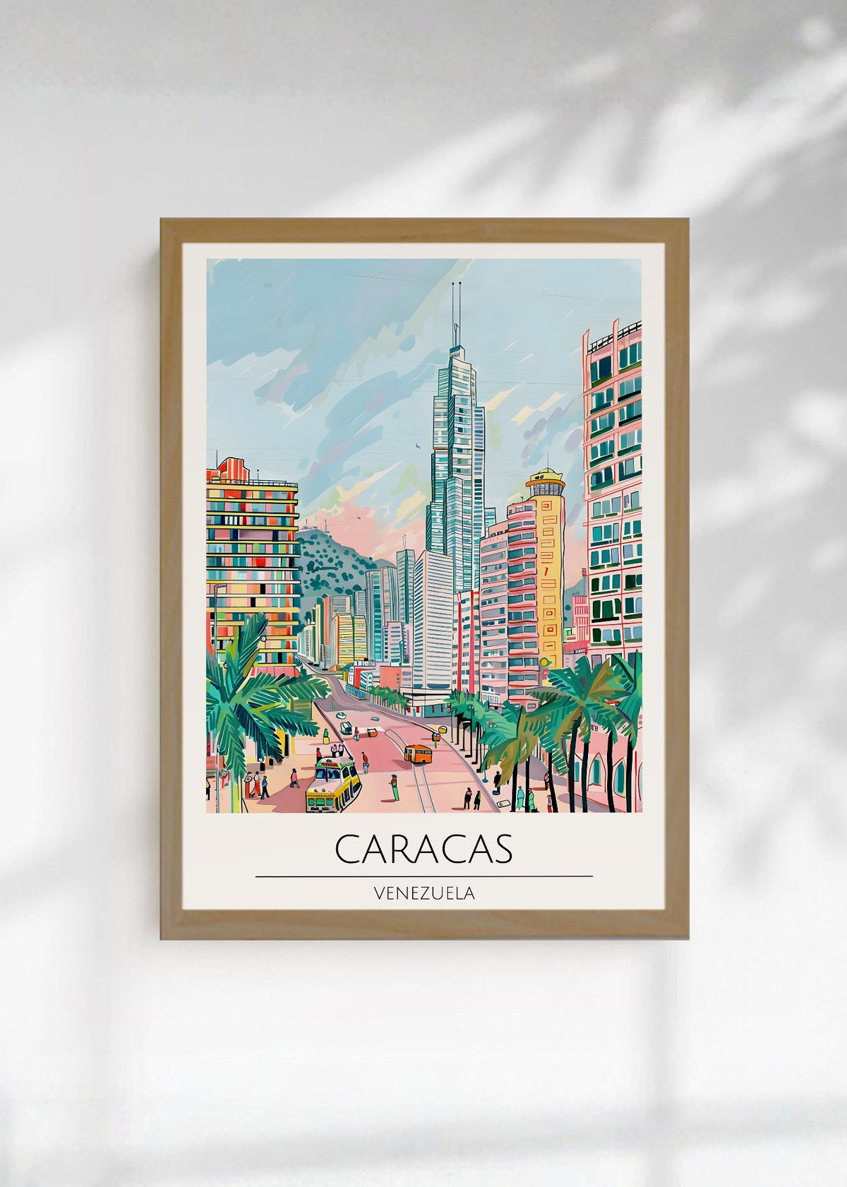 Cuadro Decorativo Travel, Caracas, Venezuela, Ilustración Ciudad